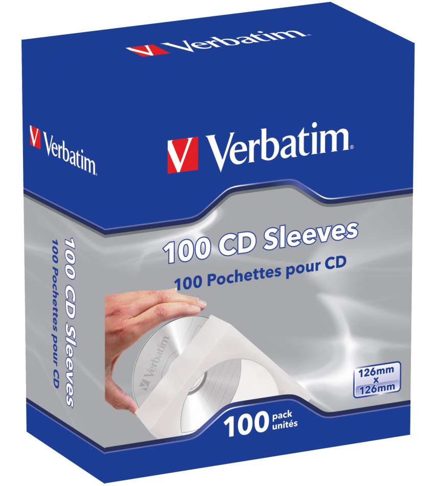 Пликове за CD / DVD Verbatim Пликове за CD / DVD Verbatim - 100 броя -