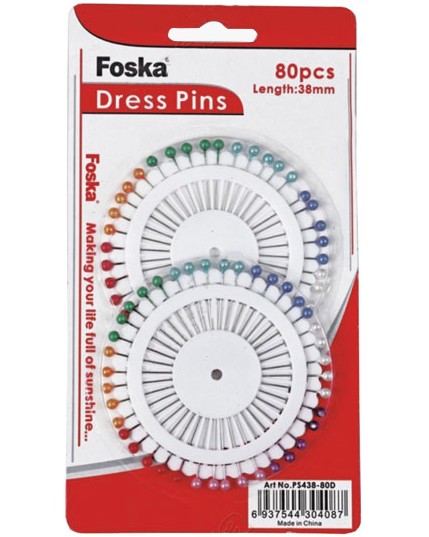 Карфици с цветни глави Foska - 80 броя - 