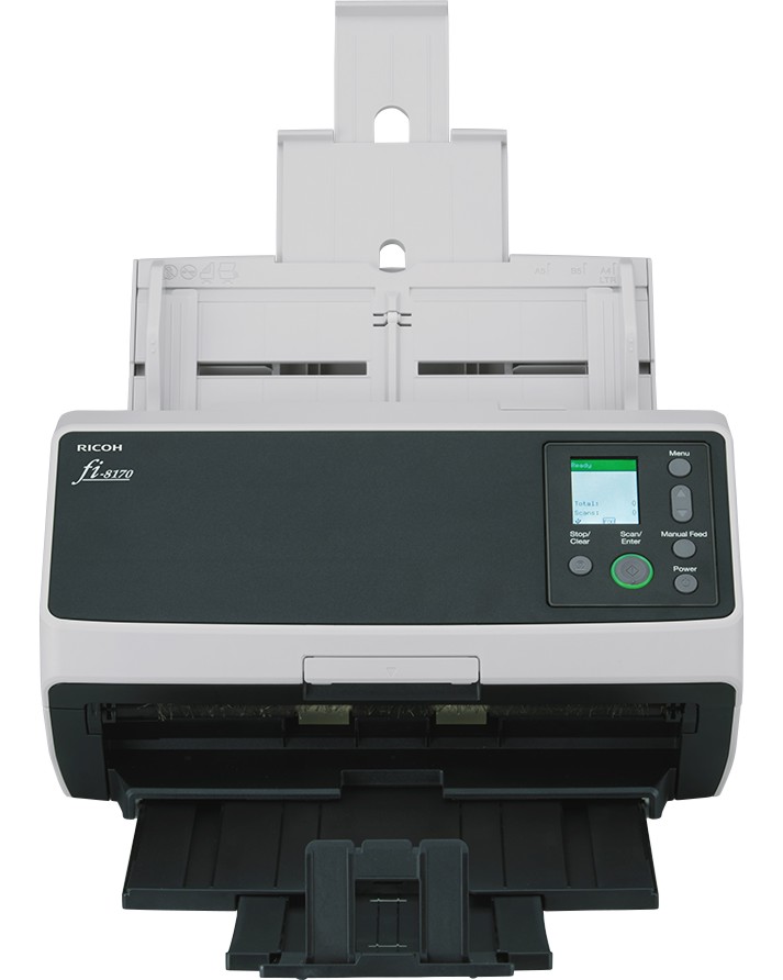 Скенер RICOH fi-8170 Скенер RICOH fi-8170 - CIS, 600 x 1200 dpi, 70 pages/min, A4, двустранно сканиране -
