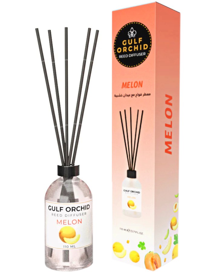 Арома дифузер с пръчици Gulf Orchid Melon Арома дифузер с пръчици Gulf Orchid Melon - С аромат на пъпеш - продукт