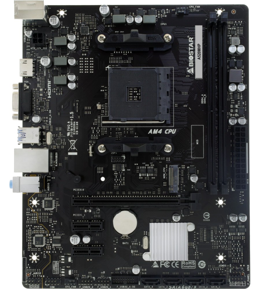 Дънна платка BIOSTAR H81MHV3 Дънна платка BIOSTAR H81MHV3 - AMD AM4, AMD A520, DDR3, Micro ATX -