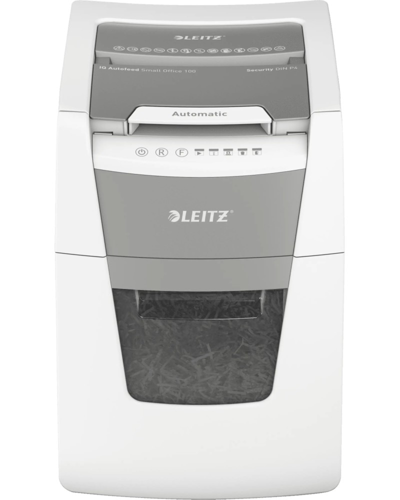 Шредер LEITZ IQ Autofeed Small Office 100P4 Шредер LEITZ IQ Autofeed Small Office 100P4 - Машина за унищожаване на документи -