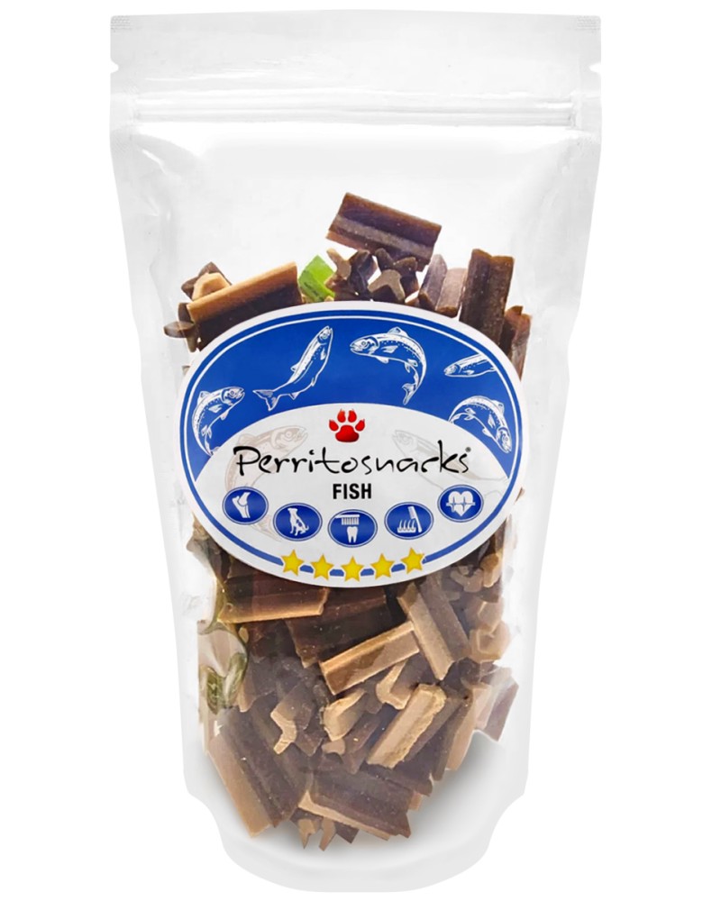 Дентални лакомства за кучета Perrito Дентални лакомства за кучета Perrito - 400 g, с патешко и риба - храна