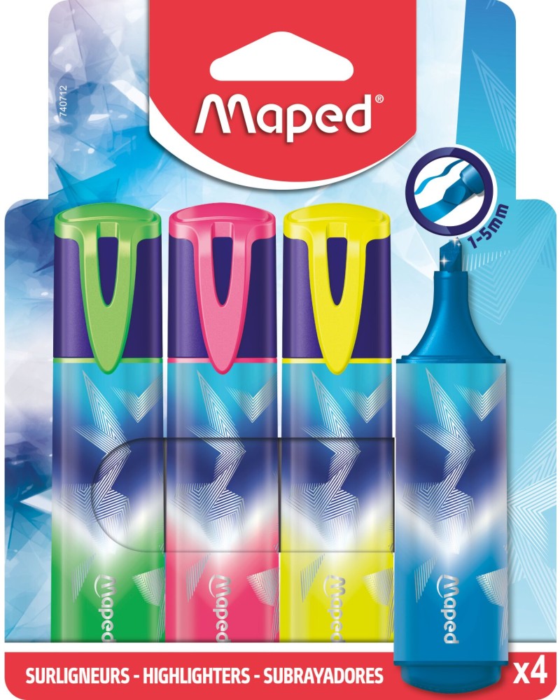 Текст маркери Maped Текст маркери Maped - 4 цвята от серията Arctic -