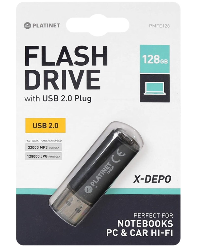 USB 2.0 ���� ����� 128 GB Platinet X-Depo - 