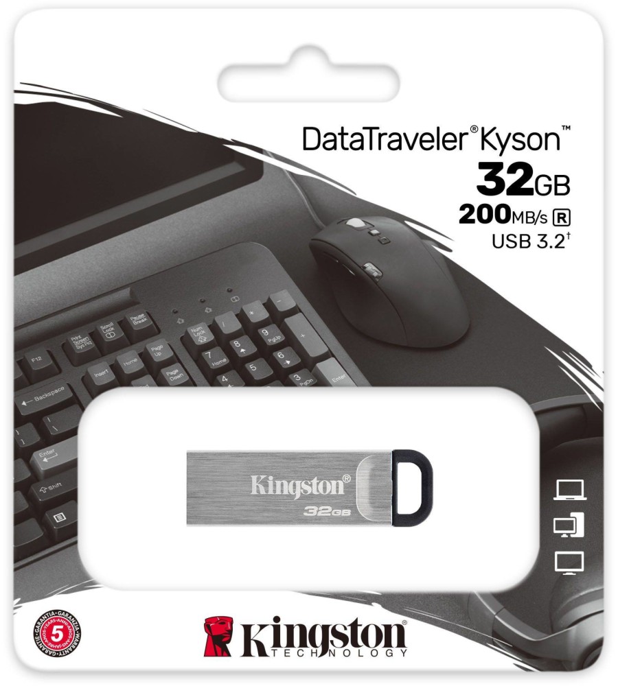 USB-А 3.2 Gen 1 флаш памет Kingston DataTraveler Kyson USB-А 3.2 Gen 1 флаш памет Kingston DataTraveler Kyson - 32, 64 или 128 GB -