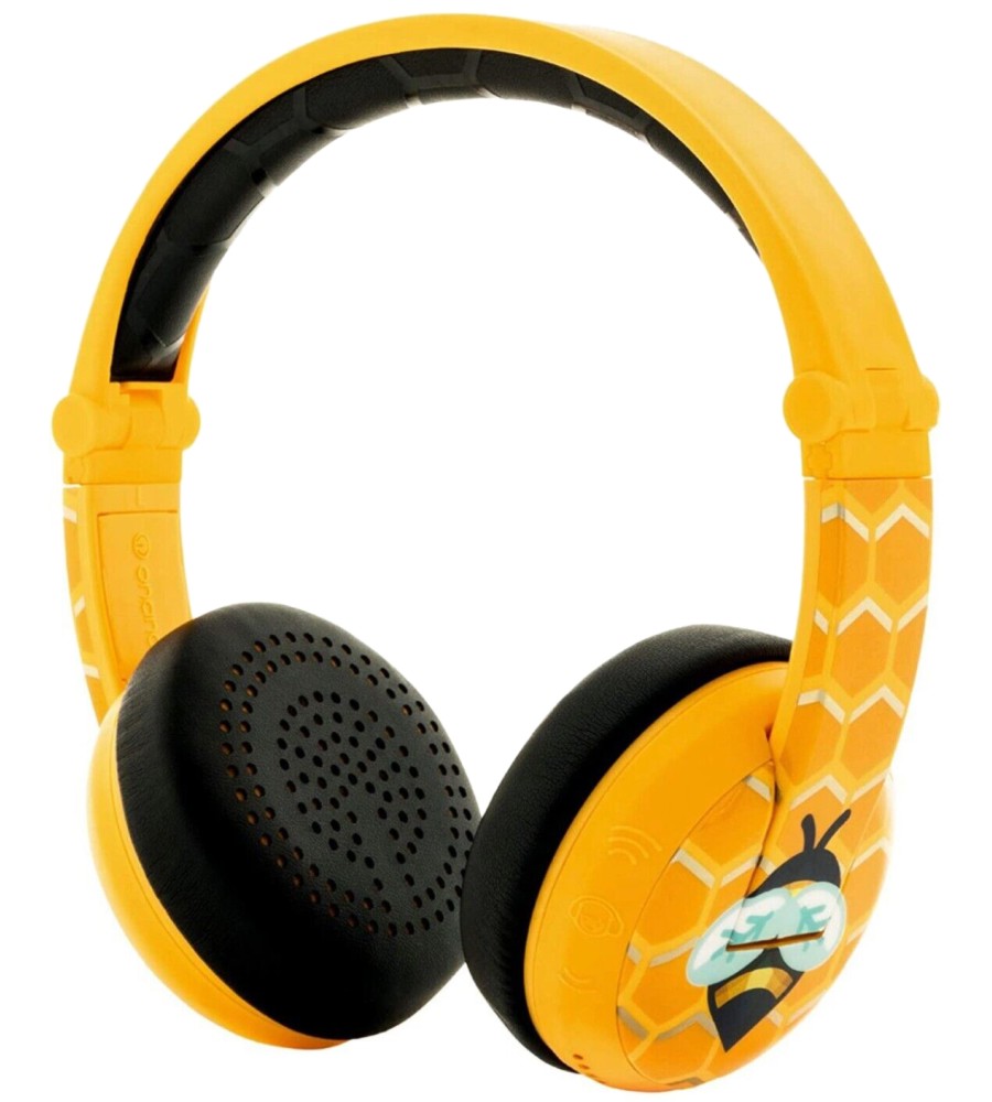 Безжични детски стерео слушалки BuddyPhones Bee Безжични детски стерео слушалки BuddyPhones Bee - С кабел с 3.5 mm жак от серията Wave -