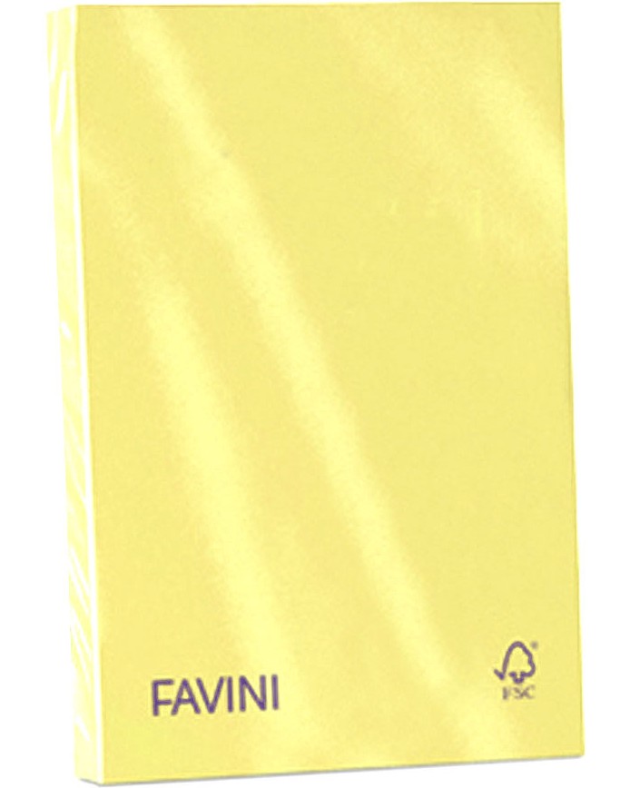 Цветен копирен картон A4 в пастелни цветове Favini - 50 листа, 160 g/m<sup>2</sup> - 
