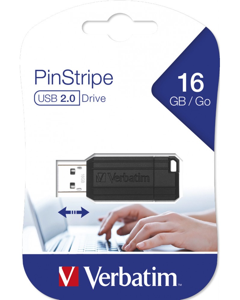 USB 2.0 ���� ����� 16 GB Verbatim PinStripe - 