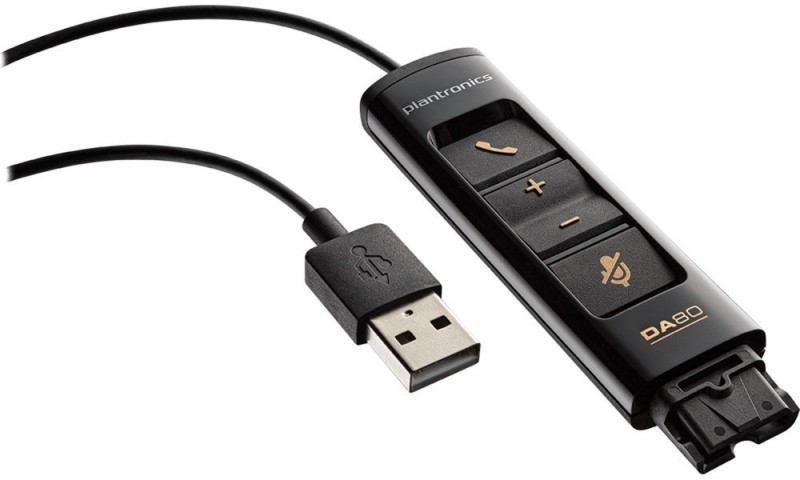 USB към QD адаптер за офис слушалки Plantronics DA80 USB към QD адаптер за офис слушалки Plantronics DA80 -