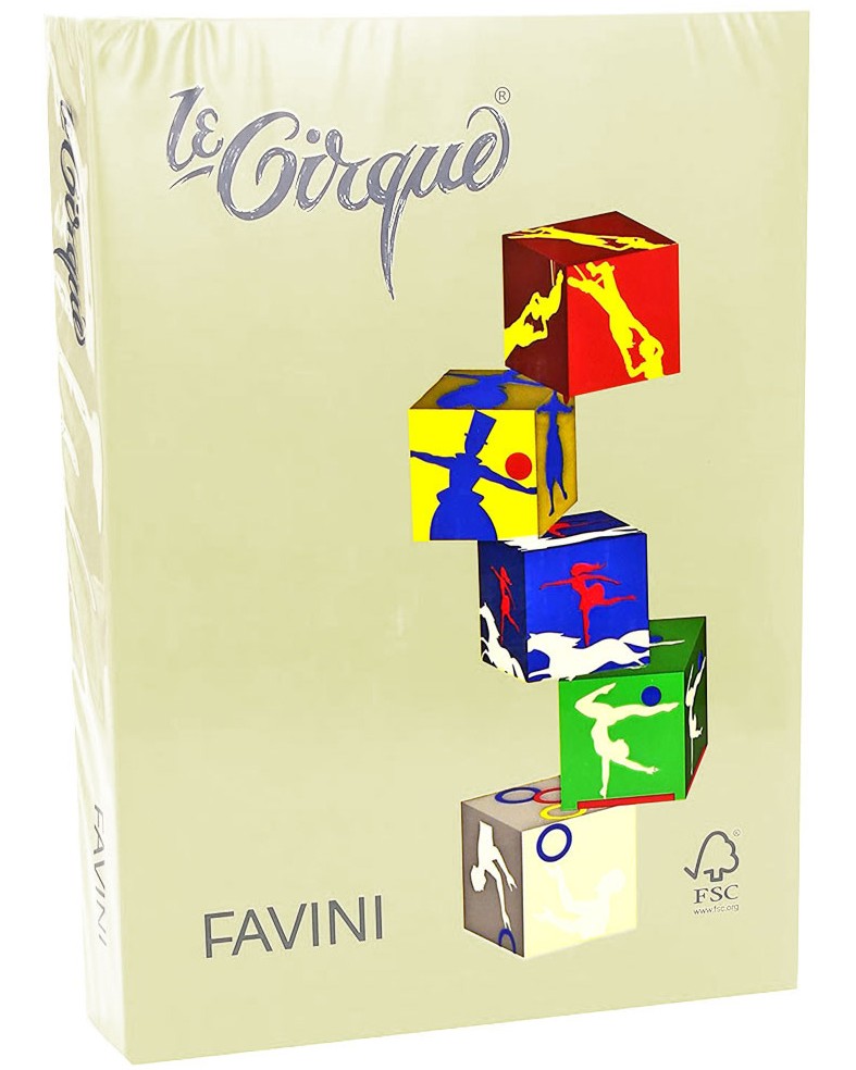 Копирен картон A4 в пастелни цветове Favini Le Cirque - 250 листа, 160 g/m<sup>2</sup> - 