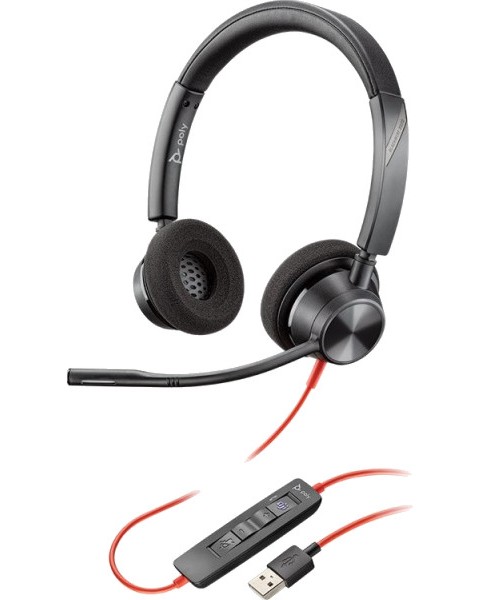 Професионални слушалки Plantronics 3320 MS - С кабел с USB от серията Blackwire - 