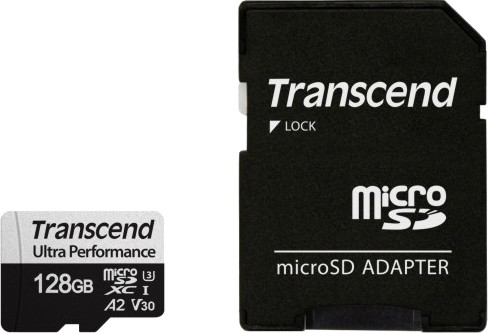 Micro SDXC карта памет 128 GB Transcend USD340S Micro SDXC карта памет 128 GB Transcend USD340S - Class 10, UHS-I U3, V30, A2, със SD адаптер -