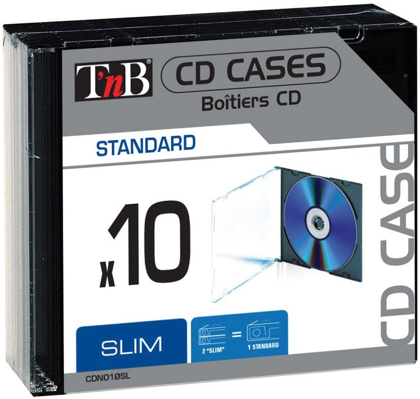 Кутии за съхранение на дискове T'nB Slim - 10 броя - 