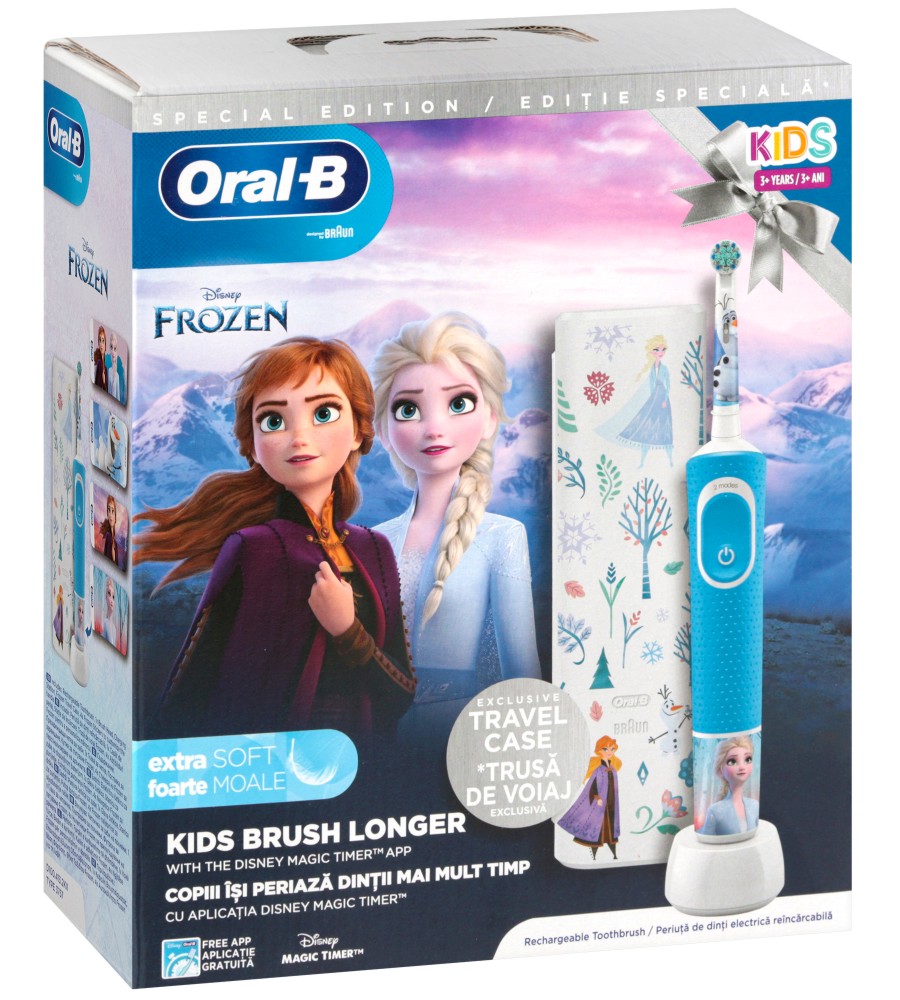 Oral-B Vitality Kids D100 Disney Frozen + Travel Case -          - 