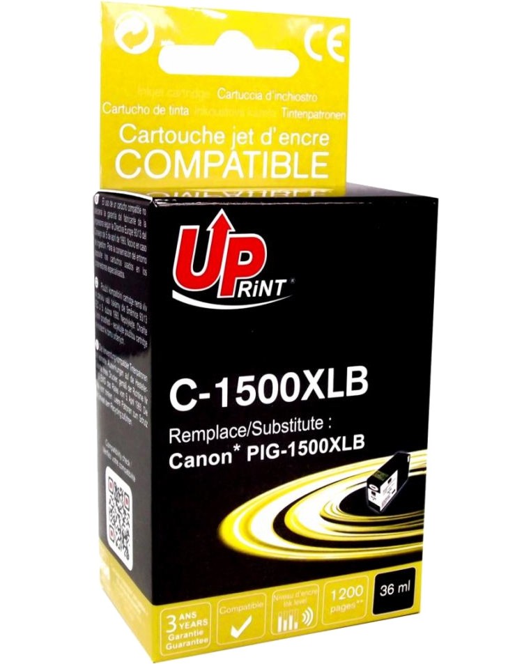 Касета с мастило за принтер UPrint C-1500XL Black Касета с мастило за принтер UPrint C-1500XL Black - 1200 страници -