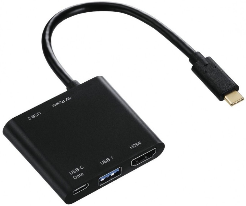    USB Type-C male Hama -  HDMI female, USB Type-A female, USB Type-C female - 