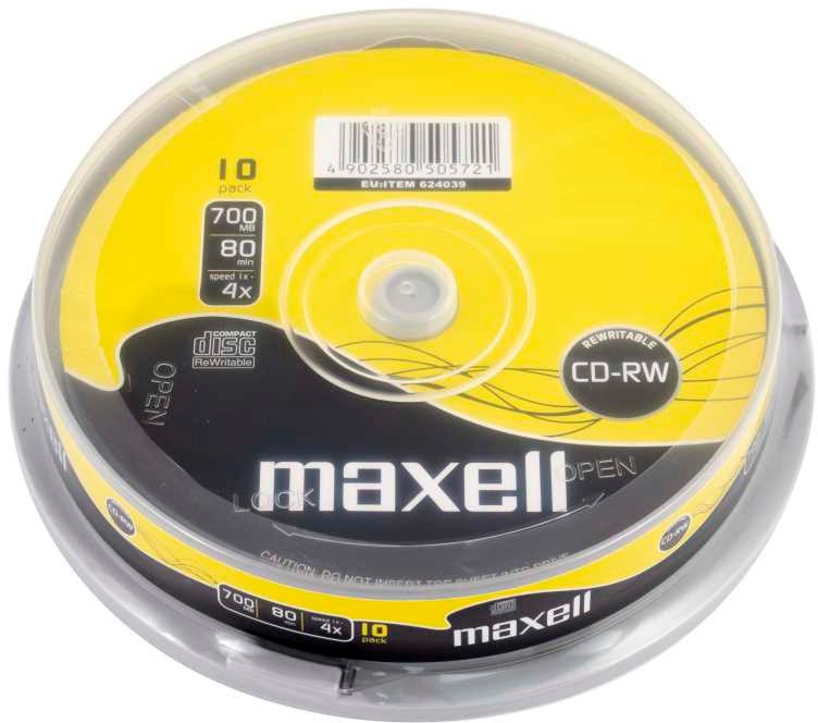CD-RW Maxell 700 MB CD-RW Maxell 700 MB - 10 диска със скорост на записване до 4x -