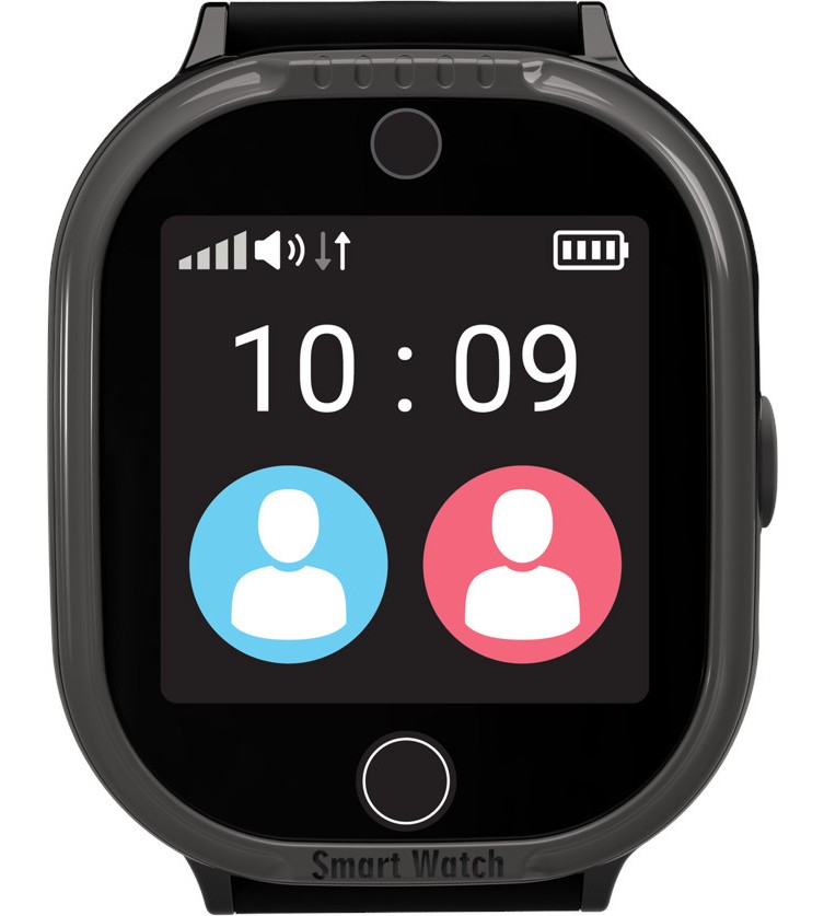 Детски GPS и GSM смарт часовник с тъч скрийн - MyKi Watch 4 Lite Black - Работещ със SIM карти на всички български мобилни оператори - 