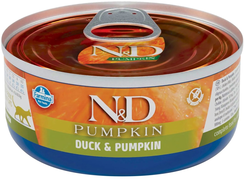 Консерва за котки N&D Консерва за котки N&D - 70 g, с патешко и тиква, от серията Pumpkin, в зряла възраст - храна