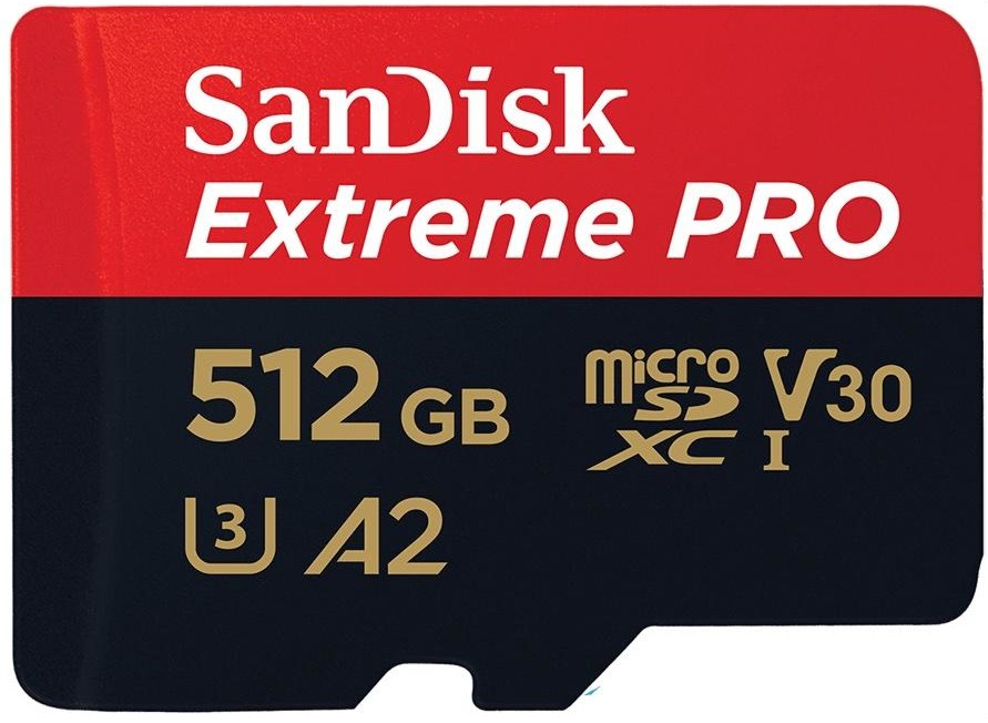 Micro SDXC   512 GB SanDisk - Class 10, U3, V30, A2  SD    Extreme Pro - 