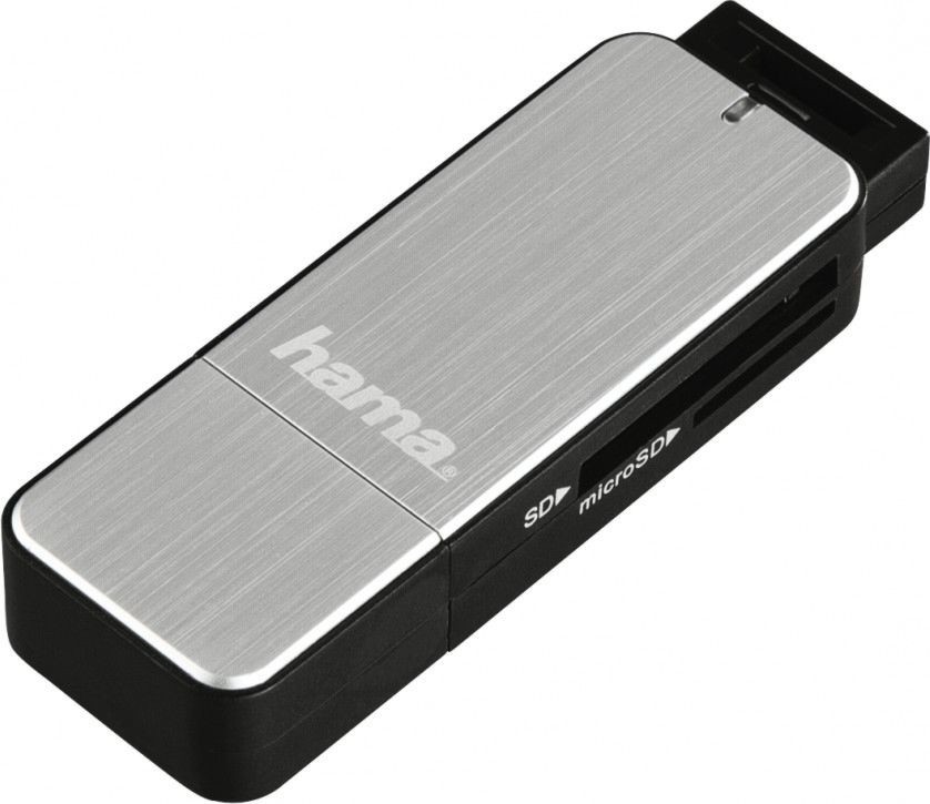 Четец за карти памет USB-A Hama 123900 Четец за карти памет USB-A Hama 123900 - За SD, SDHC, SDXC, MicroSD, MicroSDHC и MicroSDXC карти -