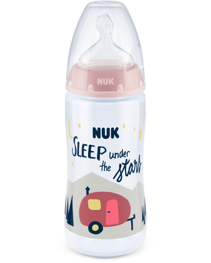 Бебешко шише NUK Camp  - 300 ml, от серията First Choice, 6-18 м - шише