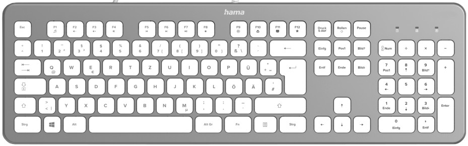 Клавиатура Hama KC-700 - С USB кабел с дължина 1.8 m - 