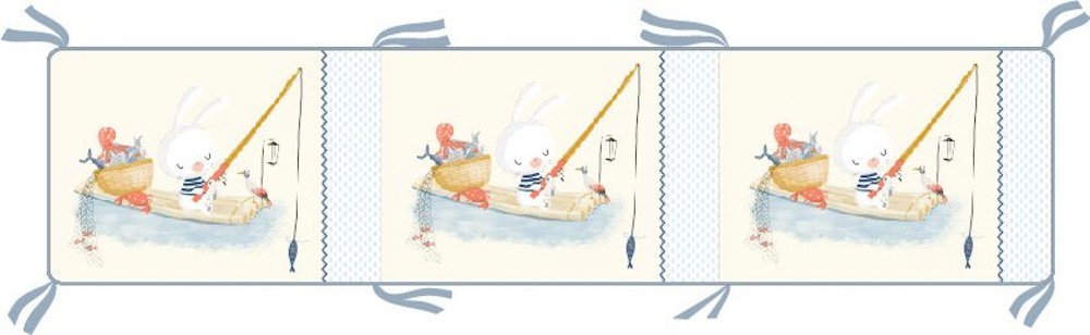 Обиколник за бебешко легло Kikka Boo - За легла 60 x 120 и 70 x 140 cm, от серията The Fish Panda - продукт