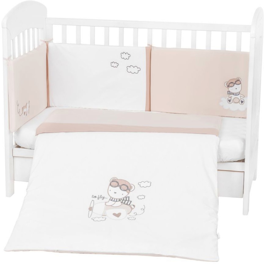 Бебешки спален комплект 3 части с обиколник Kikka Boo EU style - За легла 60 x 120 cm и 70 x 140 cm, от серията Dreamy Flight - продукт