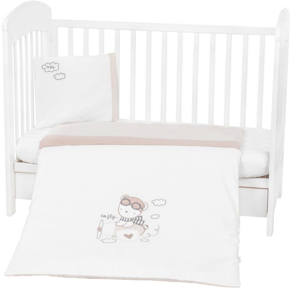 Бебешки спален комплект 5 части Kikka Boo - За легла 60 x 120 и 70 x 140 cm, от серията Dreamy Flight - продукт