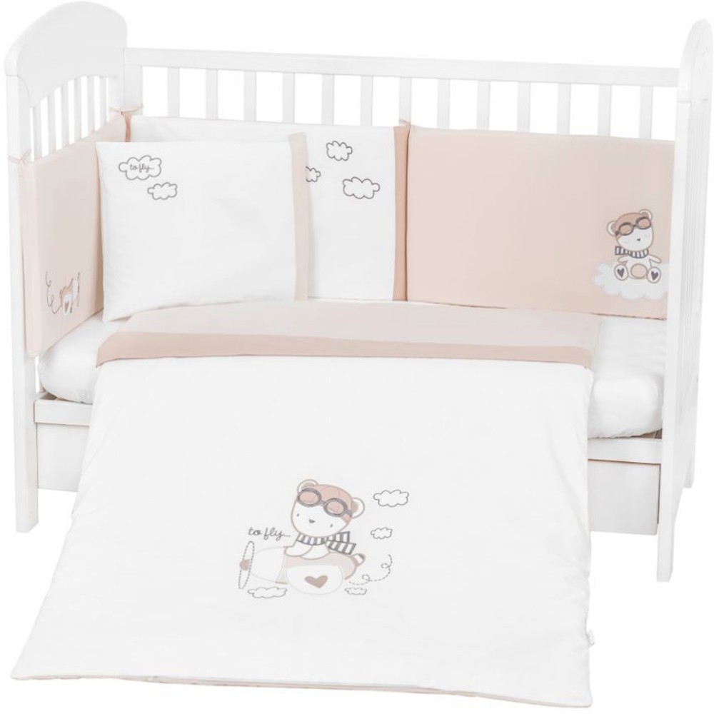 Бебешки спален комплект 6 части Kikka Boo - За легла 60 x 120 или 70 x 140 cm, от серията Dreamy Flight - продукт