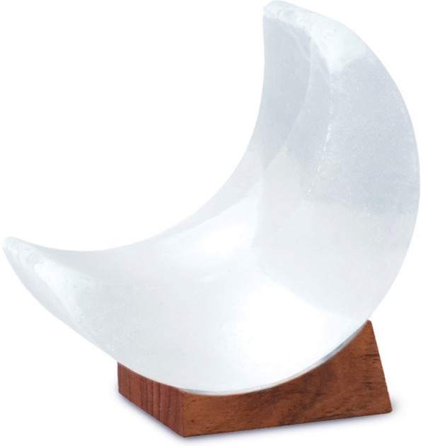 Мини USB лампа от хималайска сол тип луна Wagner Life Design Мини USB лампа от хималайска сол тип луна Wagner Life Design - С дървена основа и приблизително тегло 1 kg от серията Himalaya Salt Dreams -