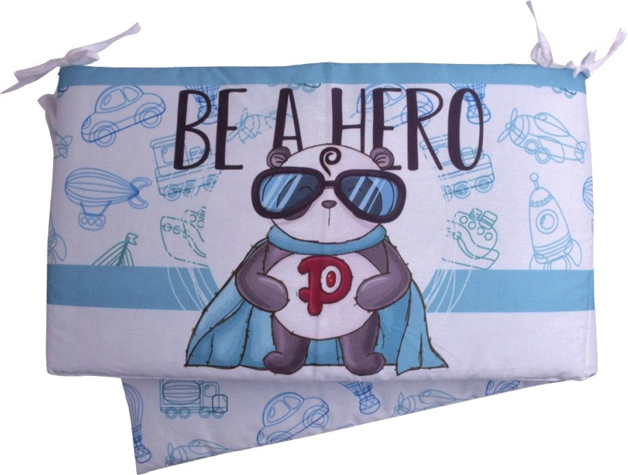 Обиколник за бебешко легло Babyhome Be A Hero - За легла 60 x 120 cm - продукт