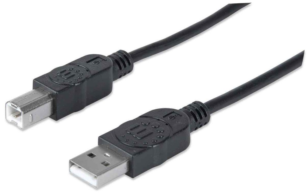 Кабел USB 2.0 Type-A male към USB Type-B male Manhattan Кабел USB 2.0 Type-A male към USB Type-B male Manhattan - 3 m -