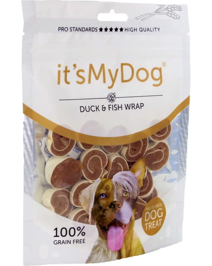 Лакомства за кучета its My Dog Soft Wrap Лакомства за кучета its My Dog Soft Wrap - 85 g, с патешко и риба - храна