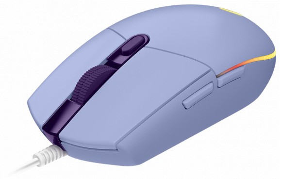 Гейминг оптична мишка с USB кабел Logitech G102 LightSync - С 6 бързи бутона - 