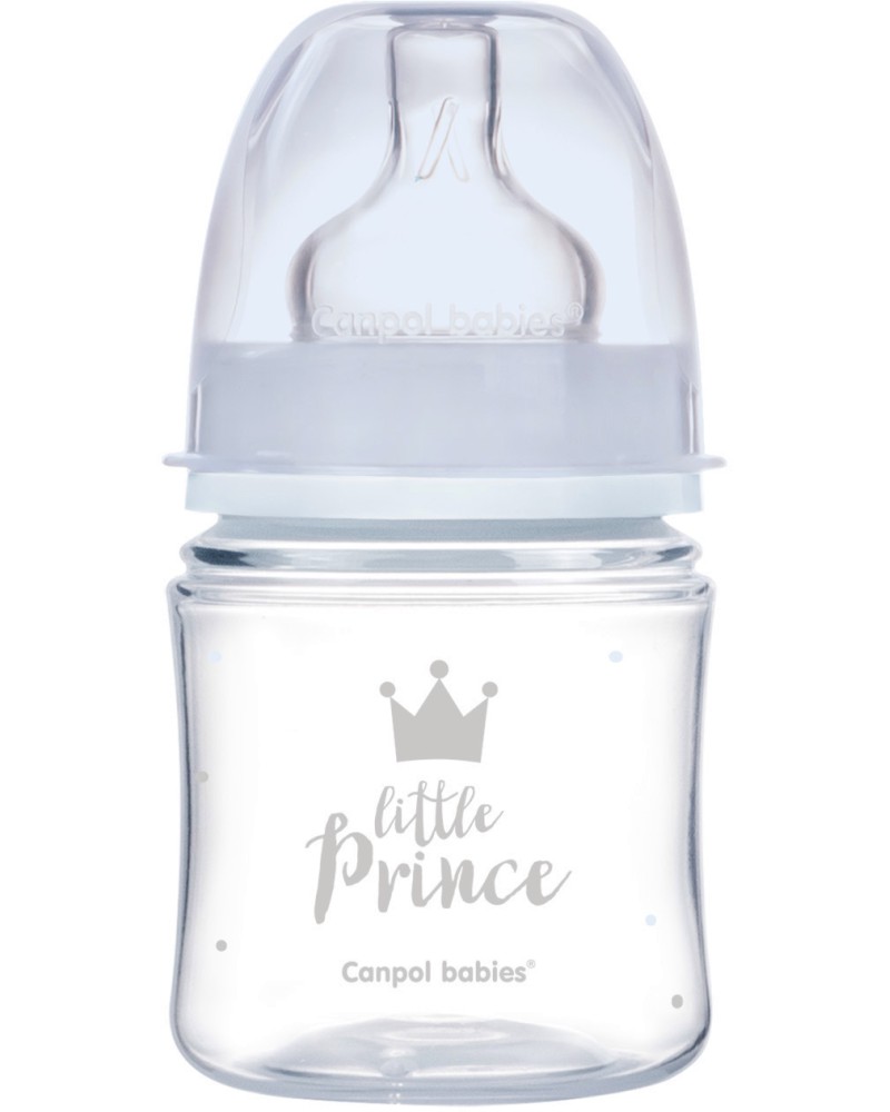 Бебешко шише Canpol babies Easy Start - 120 ml, от серията Royal Baby, 0+ м - шише