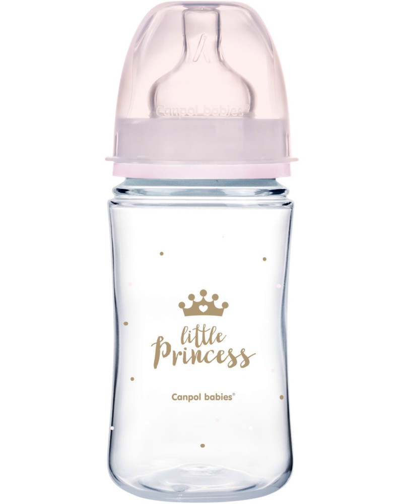 Бебешко шише Canpol babies Easy Start - 240 ml, от серията Royal Baby, 3+ м - шише