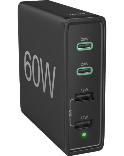 ������� ������� Hama - 60 W, 2 x USB-C, 2 x USB-A - 