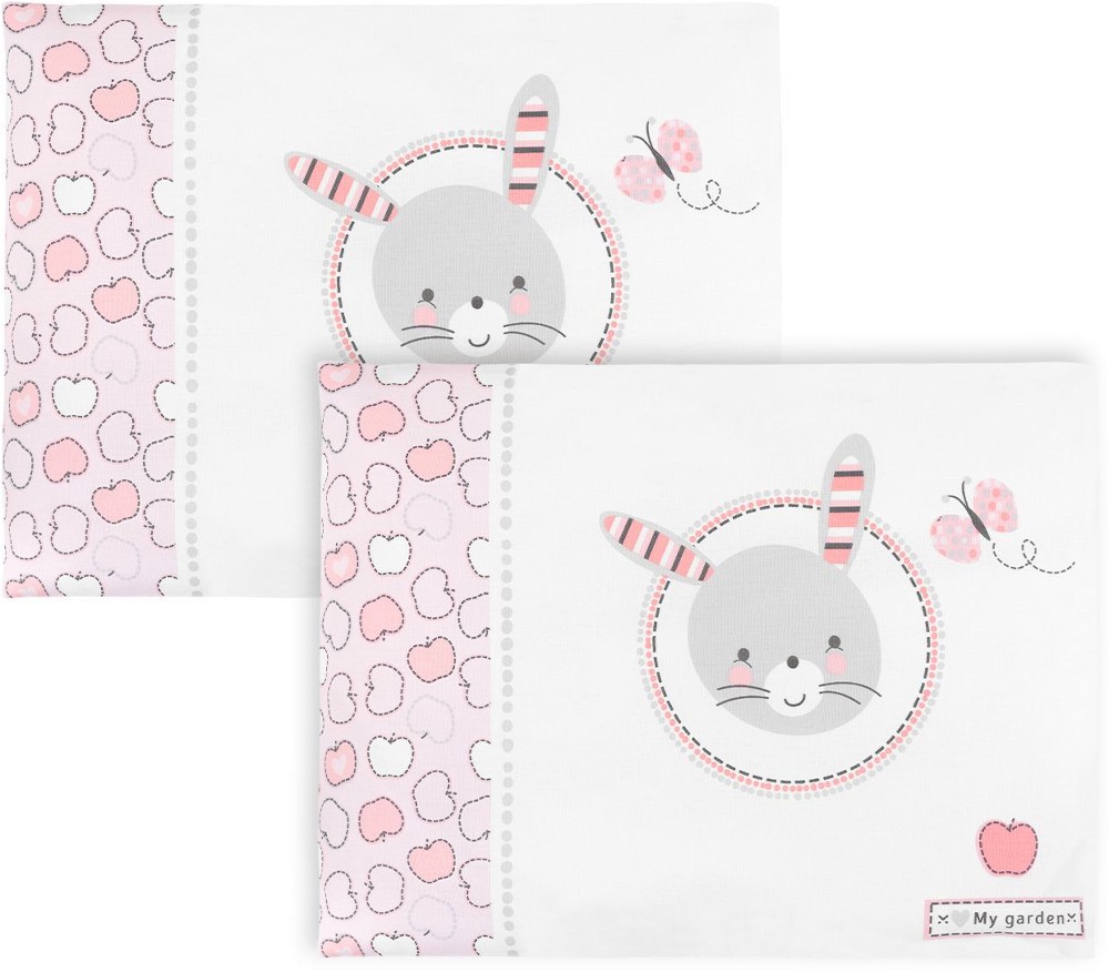 Калъфки за бебешка възглавница Kikka Boo - 35 х 45 cm, 2 броя от серията Pink Bunny - продукт