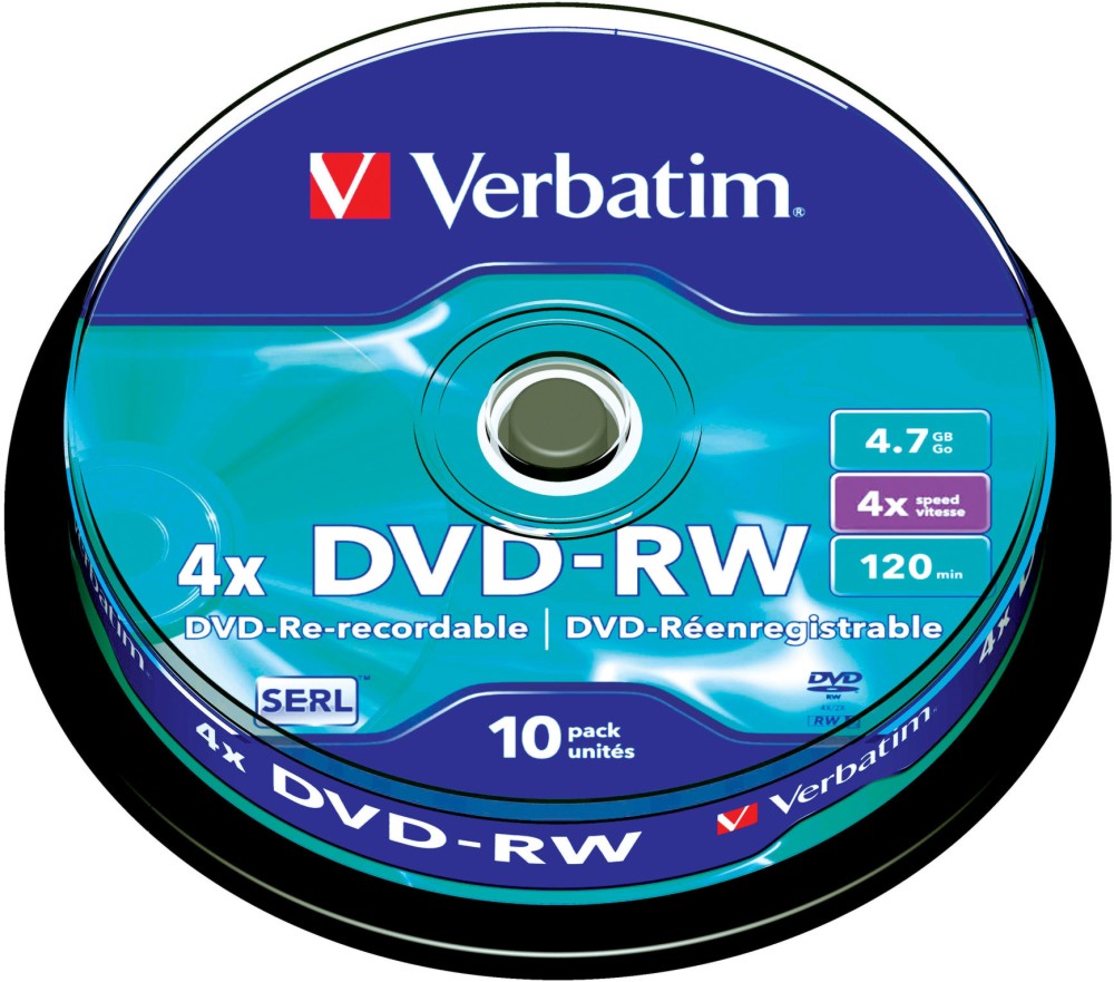 DVD-RW Verbatim 4.7 GB - 10 ���� ��� ������� �� ��������� �� 4x - 