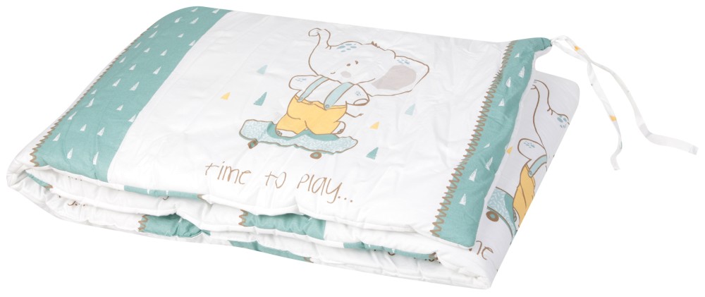 Обиколник за бебешко легло Kikka Boo - За легла 60 x 120 и 70 x 140 cm, от серията Elephant Time - продукт