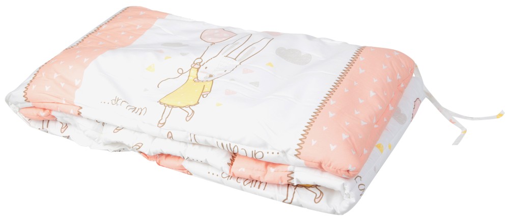 Обиколник за бебешко легло Kikka Boo - За легла 60 x 120 и 70 x 140 cm, от серията Rabbits In Love - продукт
