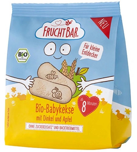 Бебешки бисквити със спелта и ябълка FruchtBar - 100 g, за 8+ месеца - продукт