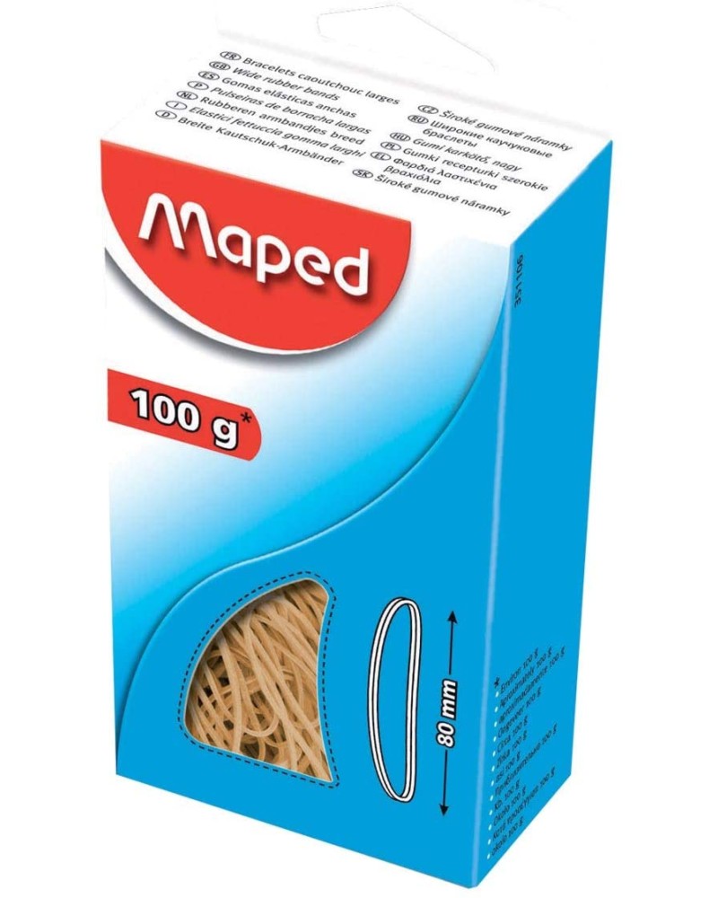 Гумени ластици Maped Гумени ластици Maped - 100 g с ∅ 80 mm -