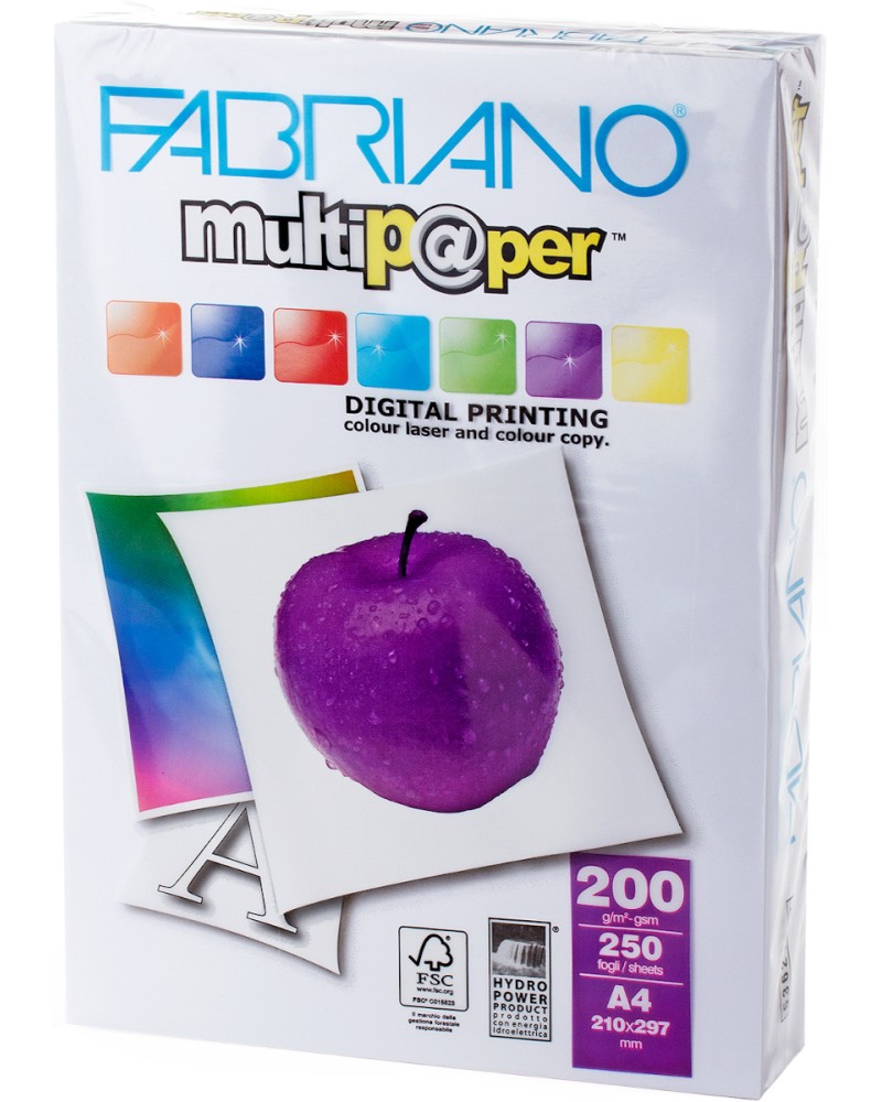    A4 Fabriano Multipaper - 250 , 200 g/m<sup>2</sup>   165 - 
