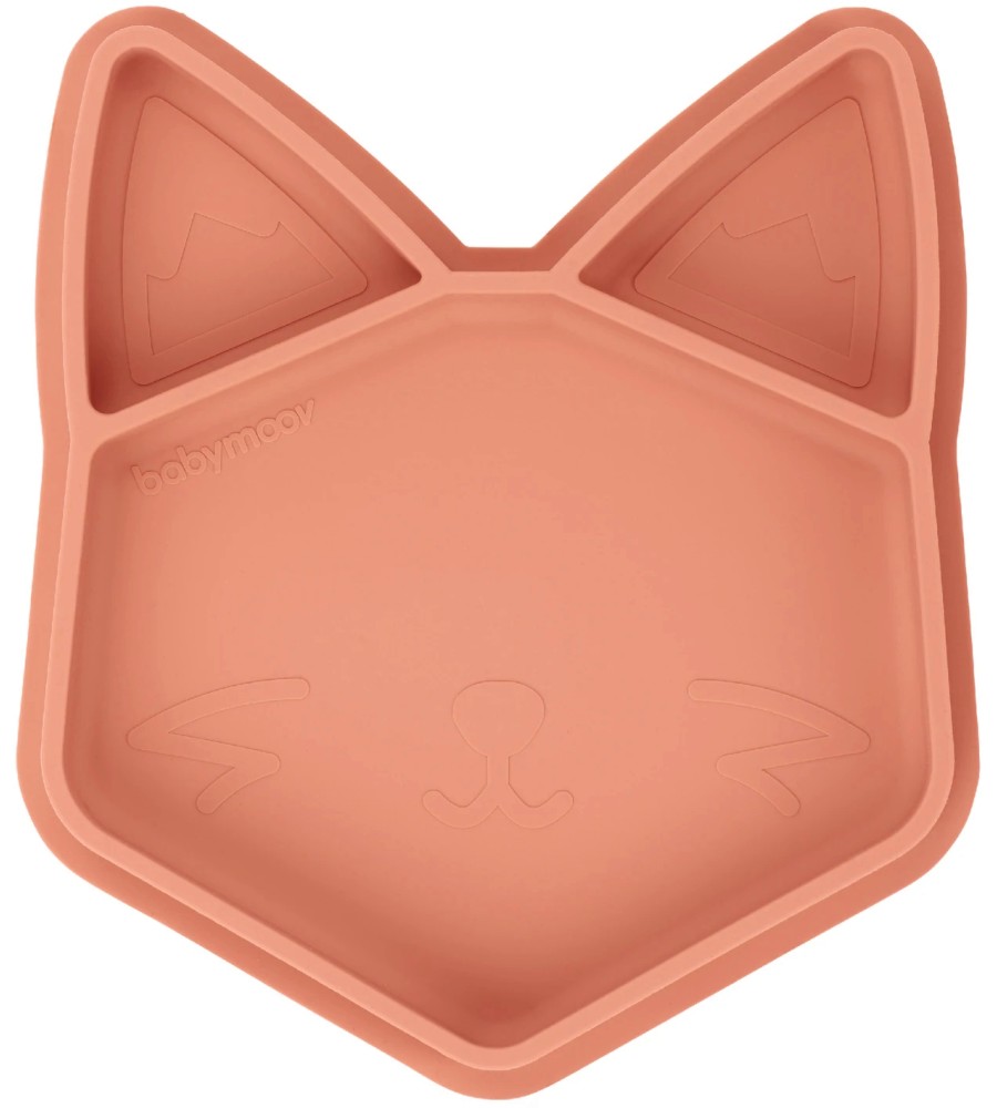 Детска силиконова чиния за хранене с вакуум Babymoov Eats' Isy Terracotta Fox Детска силиконова чиния за хранене с вакуум Babymoov Eats' Isy Terracotta Fox - За над 6 месеца - чиния