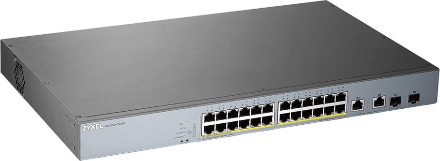 ���� ZyXEL GS1350-26HP - 24 x GbE PoE+, 2 x Gigabit Combo (RJ45 / SFP) - 