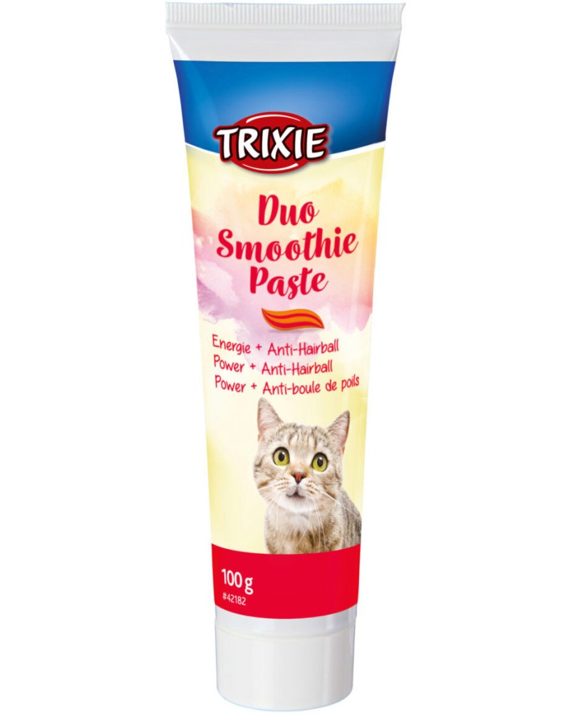Паста за котки против образуване на космени топки Trixie Duo Smoothie Paste Паста за котки против образуване на космени топки Trixie Duo Smoothie Paste - 100 g, с плодове - храна